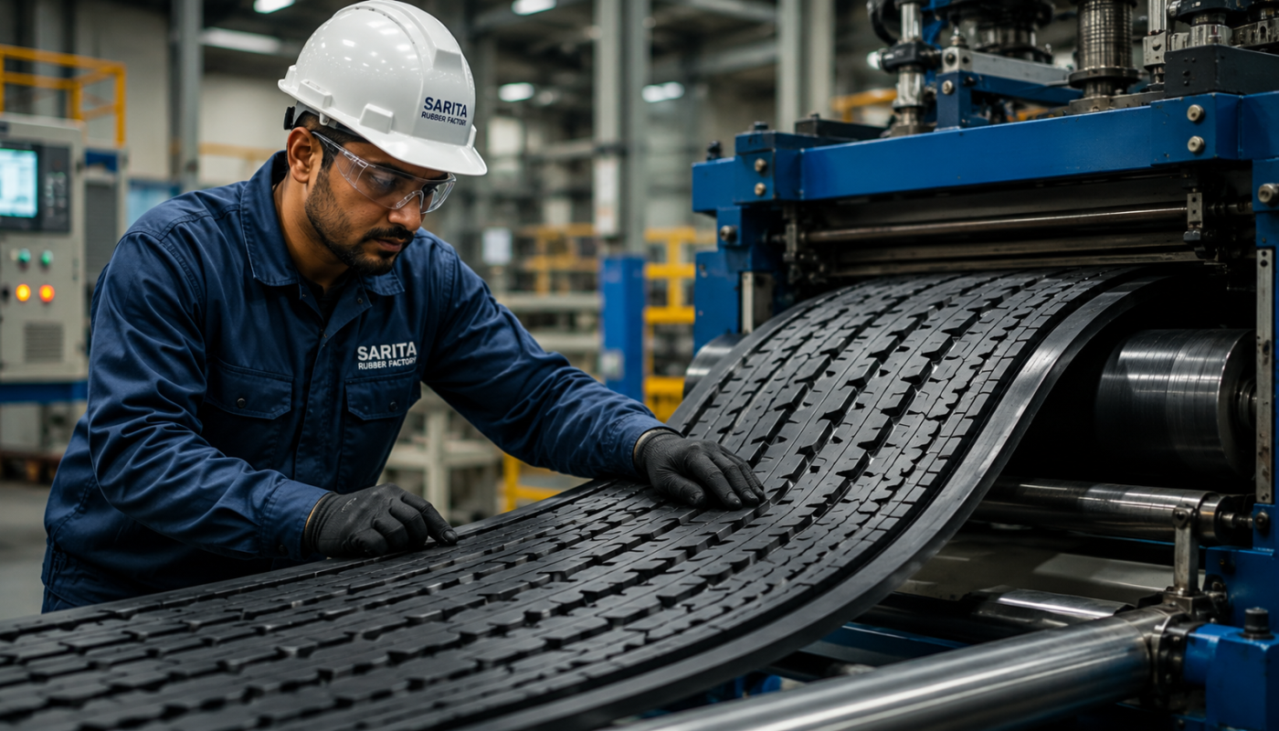 Worker working in sarita rubber factorry